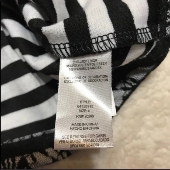 Pippa & Julie Floral Lace Striped Peplum Top Sz 4 - Picture 5 of 9